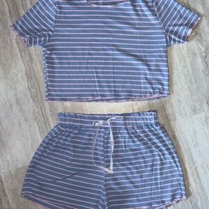 Striped Blue & Pink Lounge Set